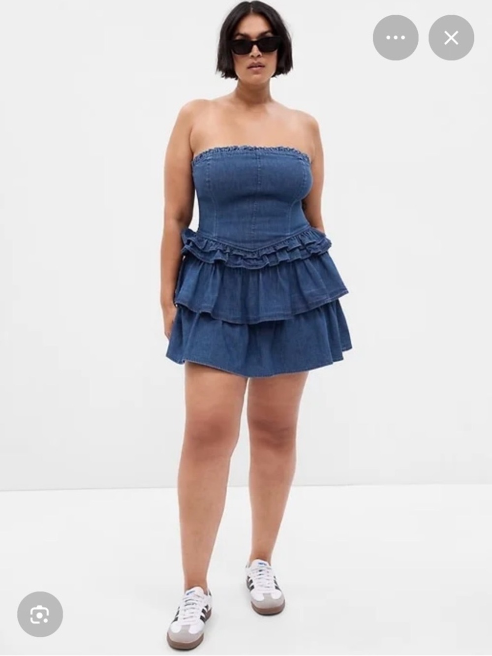 Gap × LoveShackFancy Denim Corset Mini Dress